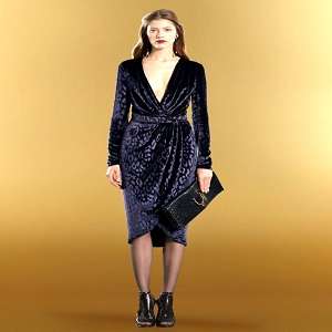 $3600 NEW Authentic Gucci Runway Velvet V Neck Wrap Dress Blue, 303943 Black Friday Online Sales